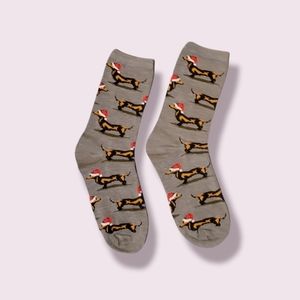 5 pairs of Christmas Dachshund Socks for Women Sizes 8 -11